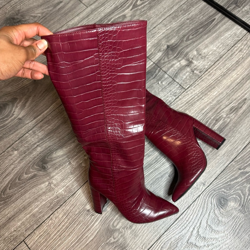 Burgundy Steve Madden Heel Boots